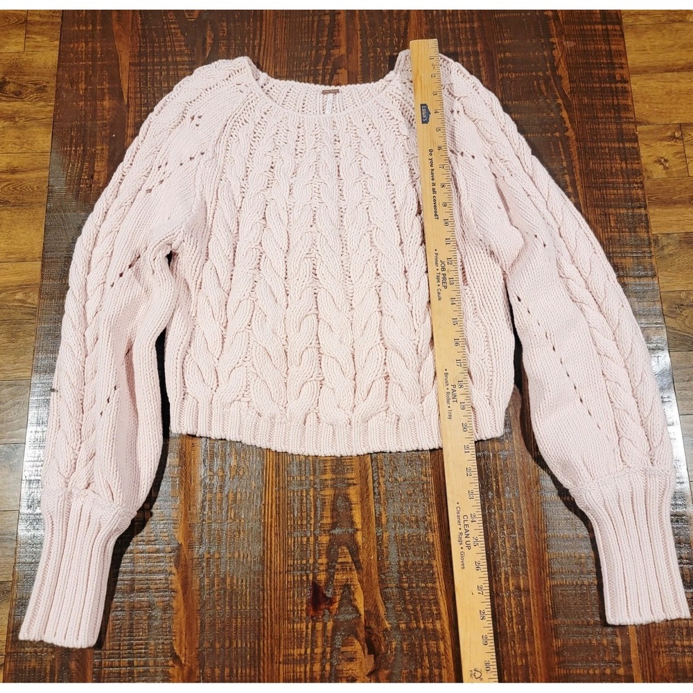 Free people sweater Pink XS crop cable knit Sandre